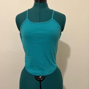 Large Blue Col Story Halter Top with Lace